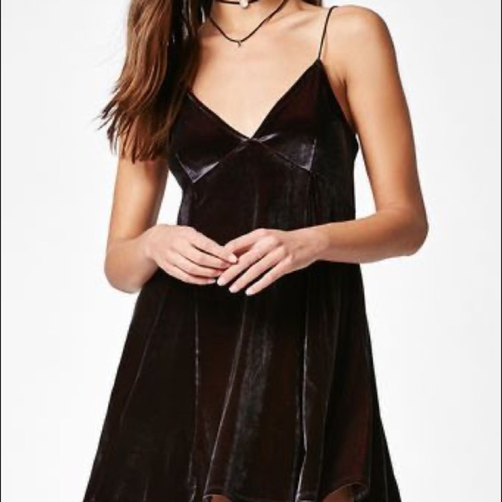 Pacsun Black and Red Velvet Mini Dress